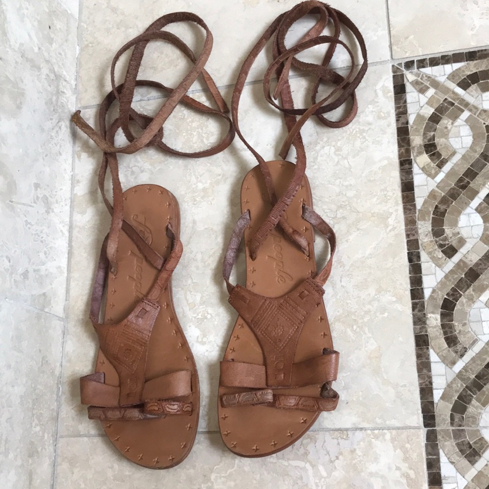 Free People Greek Lace Up Sandals